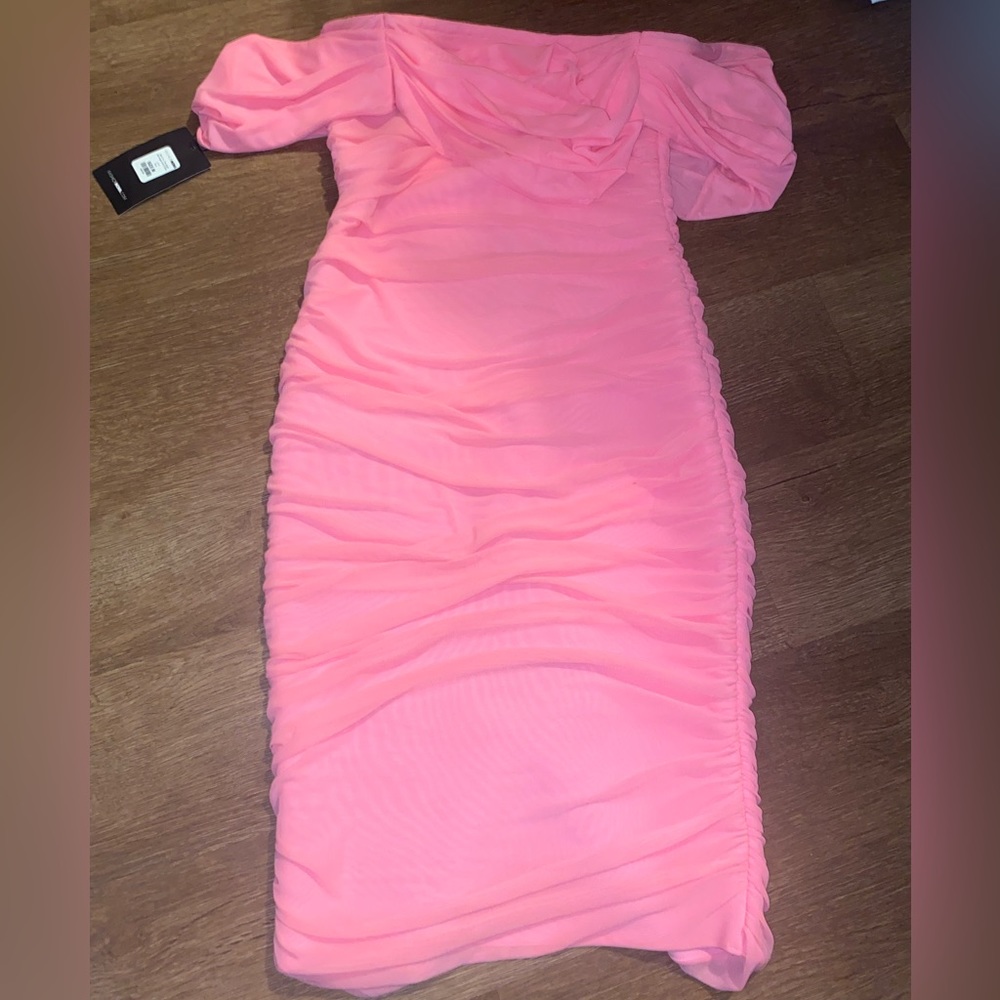 Fashion Nova MIDI Dress Pink size medium (Brand New)
